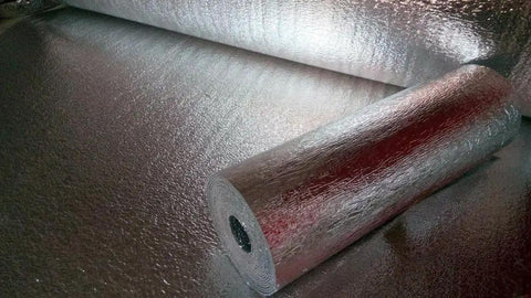 Legit Solid Cool Keeping Reflective Foam Core Roofing Underlayment Roll With Heavy Duty Closed Cell Insulation and 97 Percent Radiant Heat Barrier on display.