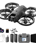 Mini Drone With Display Screen, Dual Cameras, FPV Remote, 360 Degree Propeller Guard, Optical Flow Positioning, Brushless Motor
