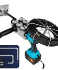 Badass Cordless Wire Threader And Through Wall Cable Puller with black wire spool and ergonomic handle for electricians.