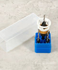 Six Piece Alloy Countersink Drill Bit Set With Depth Stop, Spiral Edge Countersink Wood Drill Bits shown in holder