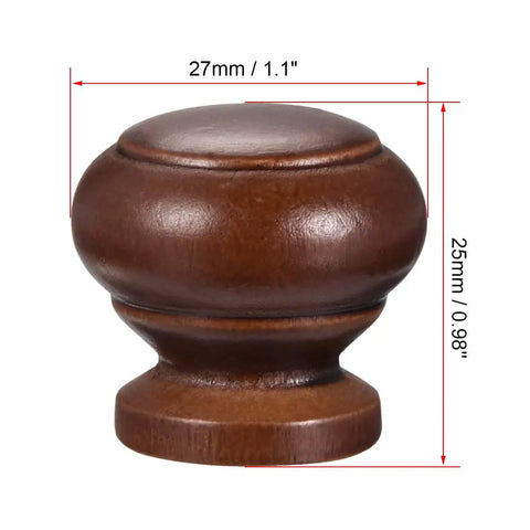 Solid Build Knob Out Round Wood Cabinet Knobs And Drawer Pulls Set Of 15 Dark Red For Kitchen Cupboards Dresser Furniture Easy Install Upgrade Hardware, 27mm round dark red knob.