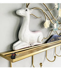 Slick Wall Mounted Coat Rack For Entryway Essentials With Sturdy Rustic Hooks to manage keys on a stylish shelf with a deer decor.