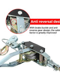 Close-up of the Beefy 4 Ton Heavy Duty Dual Gear Come Along Puller with anti-reversal design and steel cable for heavy loads