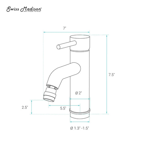 Ivy Bidet Faucet Chrome Finish With Solid Brass Construction One Hole Installation 1.2 GPM Flow Single Handle Hot And Cold Control Modern Sleek Look For A Fresh High Style Bath Upgrade