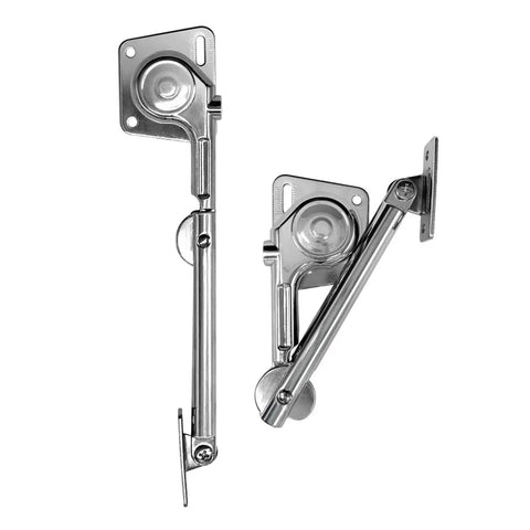 Dual Pack Pneumatic Cabinet Lift Supports Hinges With Soft Close Mechanism, Heavy Duty Telescopic Metal Zinc Alloy Hardware