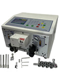 Top-Tier Automatic Wire Stripper With Advanced Touch Screen Interface, showing control panel and accessories for cable peeling.