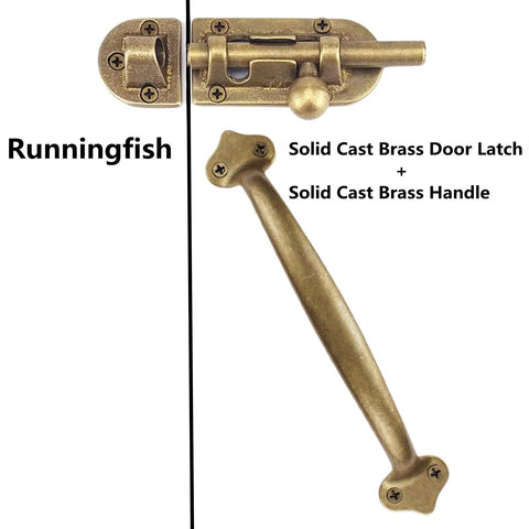 Solid Brass Vintage Drawer Pull Featuring Antique Copper Finish For Rustic Barn Doors And Kitchen Cabinets Heavy Duty Grabber Handle next to brass door latch.