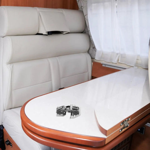 Heavy Duty RV Cabinet Door Hinge With Hydraulic Soft Close on camper table, steel hinges for overhead cabinets