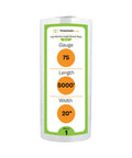 Heavy Duty Cast Stretch Wrap And Shrink Film For Pallet Wrapping Machines 19.7 Inch By 5000 Ft 75 Gauge with clear label.