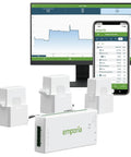 Professional Three Phase Commercial Energy Monitor With No Sweat Panel Mounting For Quick Business Setup Plus Live Wattage Tracking And Solar Net Metering Support with monitor and clamp sensors.