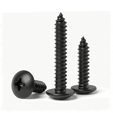 Heavy Duty Truss Head Screws In A 20 Pack Size 12 By 2 Inches Of Premium 304 Stainless Steel With A Tough Black Oxide Coating