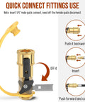 7 Piece Propane Quick Connect Fittings Kit For RV To Grill Or Cooking Heavy Duty Brass Adapters Installation Guide