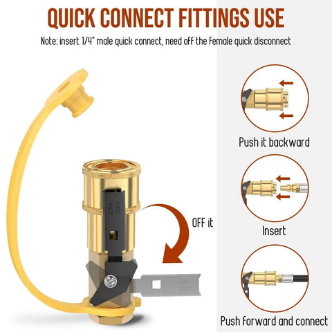 7 Piece Propane Quick Connect Fittings Kit For RV To Grill Or Cooking Heavy Duty Brass Adapters Installation Guide