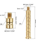 Pro Grade Brass Arrow Inserts 6 Pack 25 Grain And 100 Grain For 0.244 Inch Shafts Weight Bolts With Dimensions M4x5mm Threads