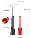 4 Pack 2mm Extended Needle Test Probes Pro Grade For Multimeters 600V 10A Non Destructive Insulation Piercing Stainless Steel Ultra Sharp Tips Great For Fluke Meters And Other Popular Test Leads Black Red