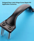 DIY Door Repair Kit For Stripped Hinge And Damaged Screws Reinforcement Jamb Hardware To Fix Wobbly Doors Black Finish