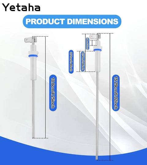 Product dimensions of Solid 3 Piece Steam Probe Replacement Compatible With Breville Sage Dual Boiler And Oracle Espresso Machines.