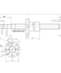 HGR20 300mm Linear Guide Rail Kit With Two 300mm Rails Four Heavy Duty Bearing Blocks AntiReverse SFU1605 300mm Ballscrew Nut Housing BF12 BK12 Coupling technical drawing