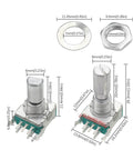 Right Angle EC11 360 Degree Rotary Encoder With Switch And Digital Potentiometer For Audio Control Pro Grade Dope 15mm And 20mm Options 5PIN Button Encoding Knob Full Axis 20mm Pack Of Three, dimensions visible