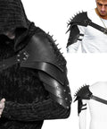 Spiked Shoulder Harness With Badass Punk Edge Faux Leather Armor Strap Adjustable Shoulder Armor for Costume Halloween Viking Warrior