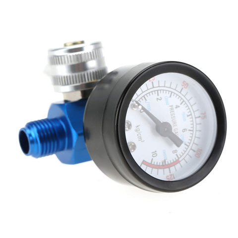 Inline Quarter Inch Pro Grade Mini Air Regulator Kit with clear dial pressure gauge and adjustable valve for spray guns