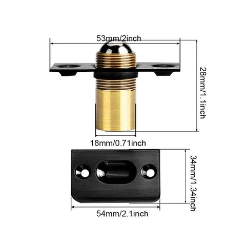 Sleek Stainless Steel Ball Catch For Door Tops 12 Set Super Adjustable Spring Hidden Latch Mechanism dimensions image showing size and design.