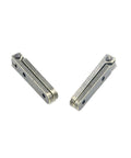 Two 90-degree folding bronze hinges for jewelry boxes, small wooden box hinges with screws, durable zinc alloy construction.