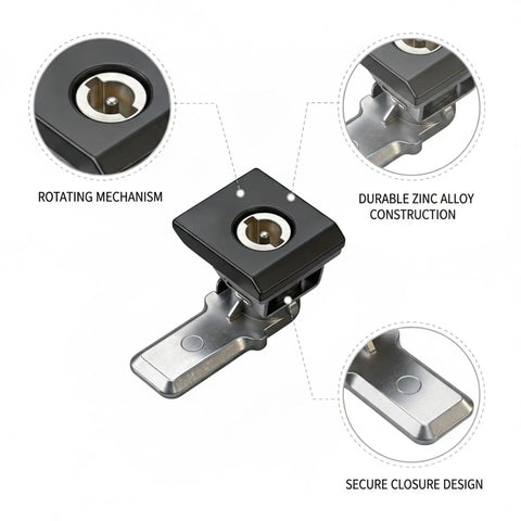 Easy Install Zinc Alloy Cam Lock For Cabinets And Drawers, Rotating Key Replacement Hardware, showing rotating mechanism