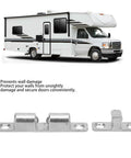Dual Ball Tension Cabinet Door Latch In 316 Stainless Steel Heavy Duty Roller Catch shown with RV for secure closures.