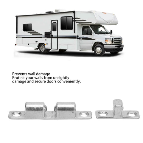 Dual Ball Tension Cabinet Door Latch In 316 Stainless Steel Heavy Duty Roller Catch shown with RV for secure closures.