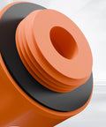 Close-up of orange adapter piece for Grab This Ultimate Spillproof Universal Flexible Oil Funnel Kit For Clean Engine Bay With Splash Guard And Multi Adapter For Effortless Auto Oil Change.