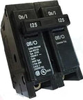 BR2125 Type BR 2 Pole 125 Amp Plug-On Circuit Breaker front view