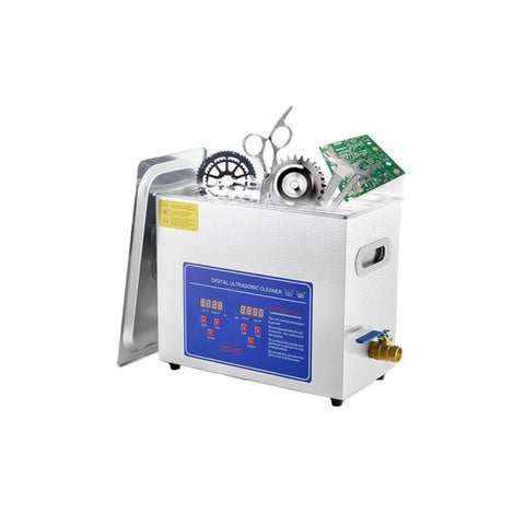 Snag This Killer 6.5 Liter Stainless Steel Ultrasonic Cleaner Machine With 180W Power, digital display and various tools inside.