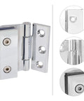Heavy Duty Zinc Alloy Glass Door Hinge With Silver Finish For Bathroom And Wine Cabinets, Delivers Long Life And Smooth Even Opening And Closing Forces, Brushed Surface Resists Wear For Frameless Showers And Cabinets, close-up