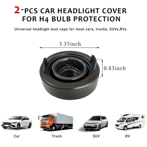 4 Pack Car Headlight Dust Caps Universal Rubber Sealing Covers For Headlight Protection All Weather Dust Covers