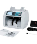Money Counter Machine With UV MG IR Currency Detector, Value Counting And Batch Add Modes, Counterfeit Detection, LCD Display, accessories