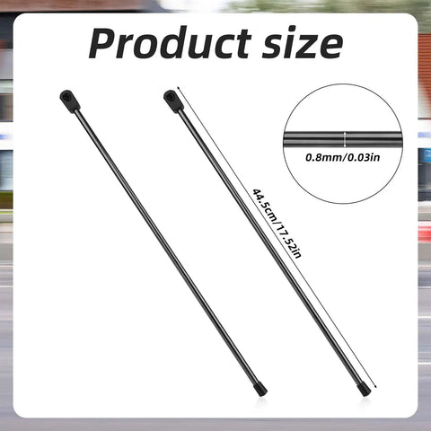 Top Shelf Tonneau Cover Lift Strut Replacement 2 Pack For Bakflip Hard Tri Fold Truck Bed Covers showing 44.5 cm black steel rods.