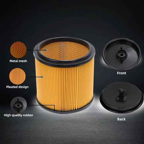 Replacement Standard Cartridge Filter And Retainer For VCFS Filters Fits 5 To 20 Gallons Wet Dry Vacuums Compatible With Hart 2 Pack