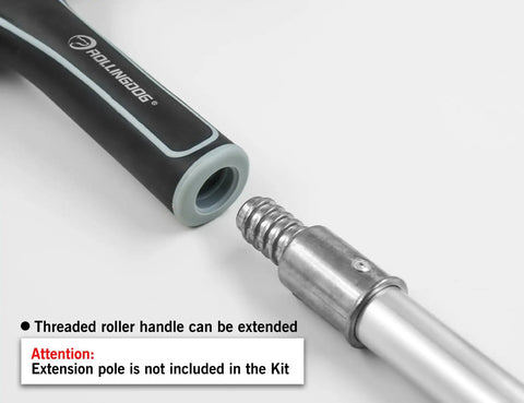 Close-up of extension fitting on 18 Inch Paint Roller Kit With Adjustable Frame 12 To 18 Inches, handle not included