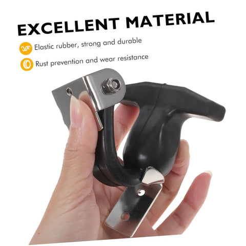 Hand holding Stainless Steel T-Handle Draw Latch Set with Rubber Grip, Heavy Duty Toolbox and Cooler Latches for Trucks, Tool Boxes