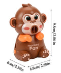 Rechargeable Usb Desktop Cooling Fan For Mugs And Bottles With Adjustable Speed Settings To Keep Coffee Tea Milk Water Frosty And Beat The Heat All Day Long, monkey design, 9.8cm tall.