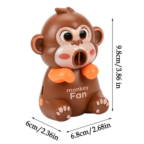 Rechargeable Usb Desktop Cooling Fan For Mugs And Bottles With Adjustable Speed Settings To Keep Coffee Tea Milk Water Frosty And Beat The Heat All Day Long, monkey design, 9.8cm tall.