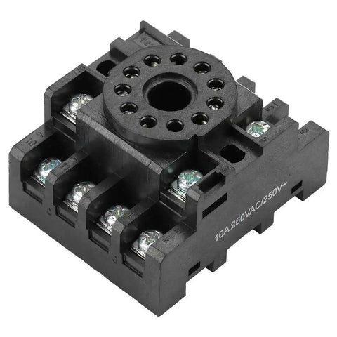 11 Pin Delay Timer Relay Socket Base For JQX-10F JTX-2C Time Relay, DIN Rail Mount Power Relay Socket With Screw Terminals