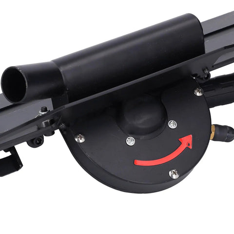 Close up of Professional Electric Tile Bevel Cutters attachment with rounded base and dust port for angle grinder use.