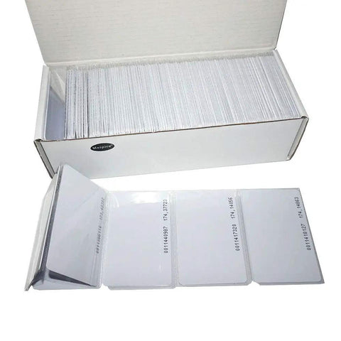 Box of 125KHz RFID Proximity Cards Read Only 0.8mm PVC ID Cards for Door Entry Access Control and Attendance Systems EM4100 Compatible