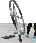 Badass Heavy Duty Steel Drain Cleaning Tape And Rod With Grip Handle Claw For Push Pull Outdoor Clog Removal 20 Meter Length 5cm Width Manual Sewer Maintenance Workhorse, close-up of steel tape with claw and handle.