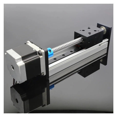 Built Different Workhorse Ball Screw Linear Slide Table Motion Stage For Industrial Automation with stepper motor and rail guide.