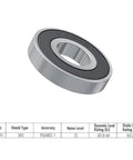 R10-2RS Deep Groove Ball Bearing with black rubber seal, chrome steel, heavy duty for industrial machines and power tools.