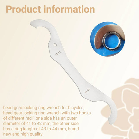Bicycle Headset Lockring Wrench With Dual Radius Hooks 41-42 mm Outer Diameter And 43-44 mm Ring Length Fixed Gear Lock Ring Tool