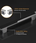 Four Pack Two Tone Silver And Black Cabinet Handles And Drawer Knobs 5 Inch Square Zinc Alloy Kitchen Cabinet Pulls